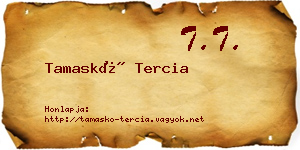 Tamaskó Tercia névjegykártya